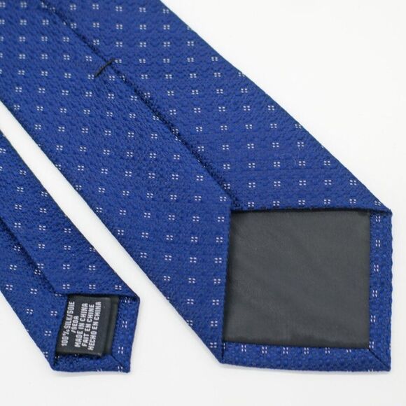 Van Heusen‎ Blue Check Woven Skinny Silk Tie - Picture 5 of 6